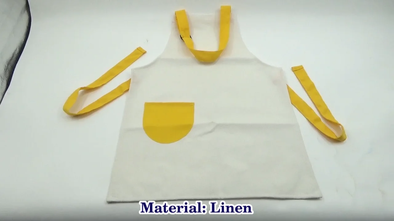 Bulk Linen Plain Aprons Sublimation Kids Cheap Kitchen Chef Cooking Bbq