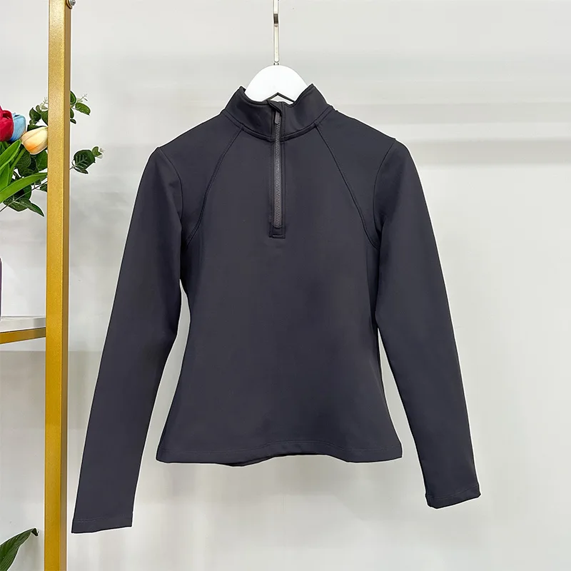 Warm Half Zipper Equestrian Clothing for Women Winter Riding Shirts