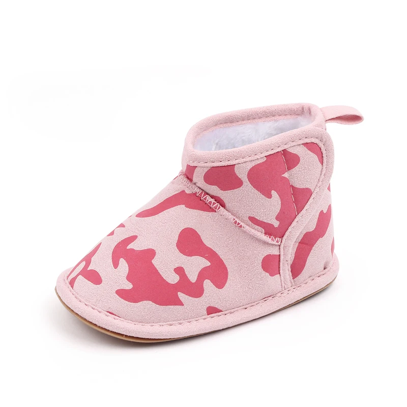 New Winter Fleece Thickened Soft Base Camouflage Anti-slip Baby Girls and Boys Warm Cotton Boots supplier