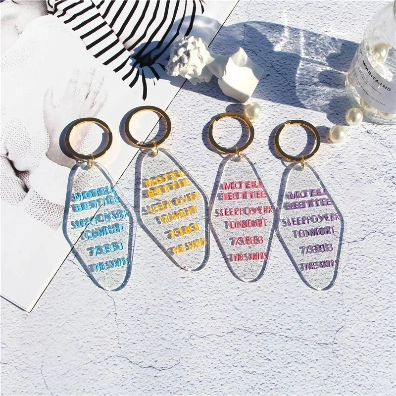 Custom Color And Logo Plastic Hotel Room Key Tag Keychain - Buy Hotel ...