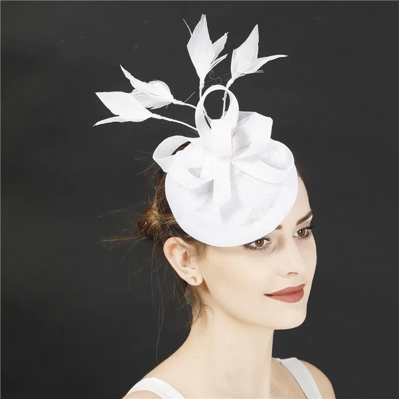 1493 Sinamay Fascinator Kentucky Derby Church Hats For Women Floral Feather Wide Brim Sinamay Kentucky Derby Hat, Royal Blue Feather  main image 3