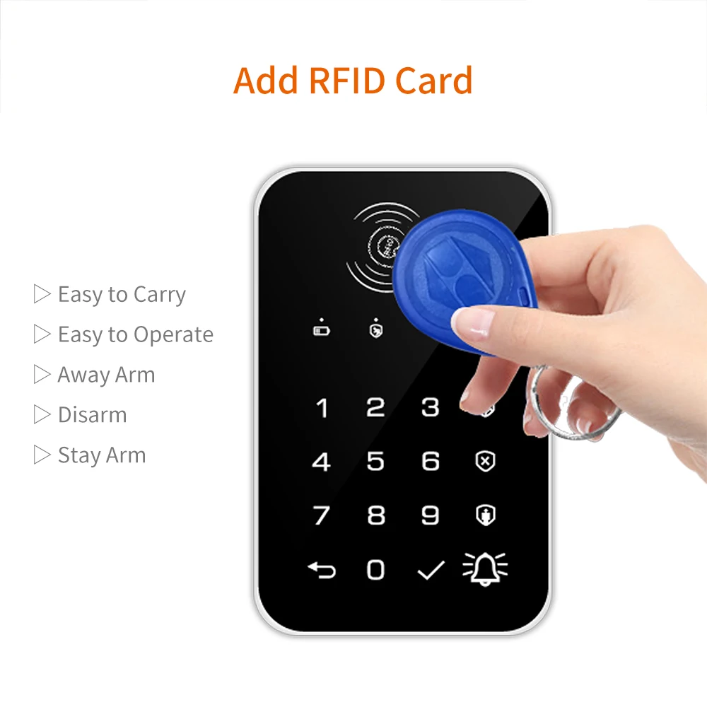 Staniot 433Mhz Wireless Touch Keyboard RFID Card Arm or Disarm Password Keypad for Home Security Alarm Support Tuya Smart System