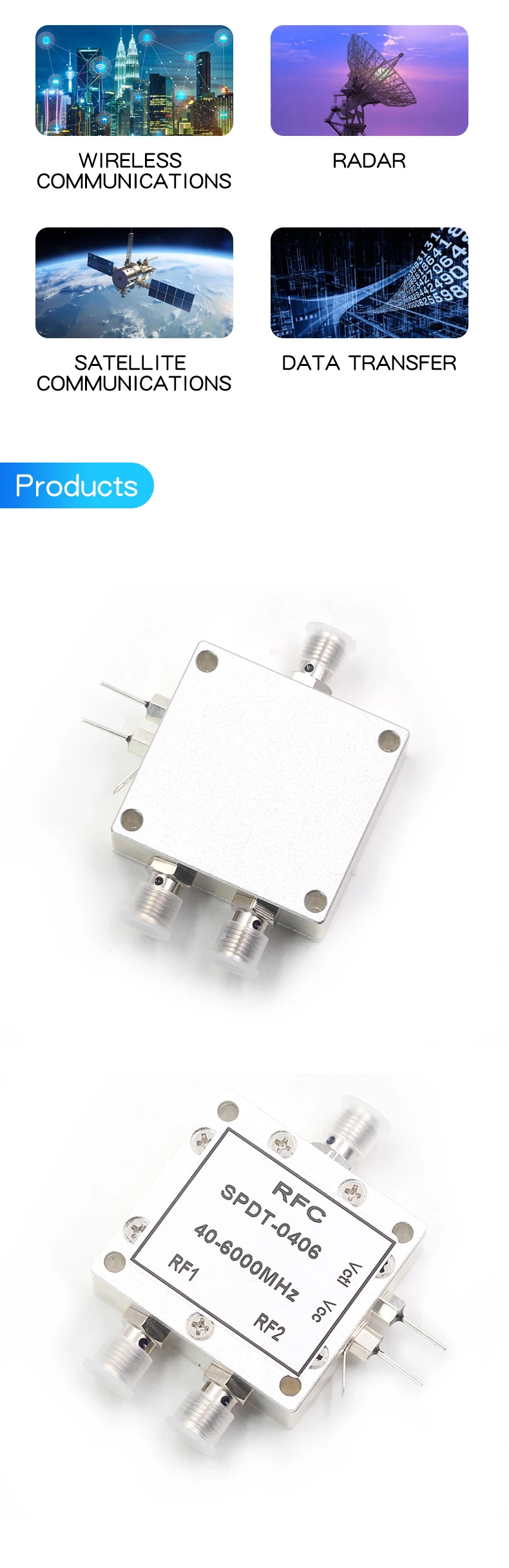 Single Port Double Throw Reed SPDT One-to-Two Single-Pole Double-Throw Switch 0.04-6ghz