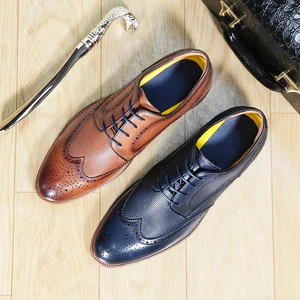 Wholesale High Quality Pure Leather Men's Shoes Top Grade Cowhide Official Shoes for Men Leather Business Party Custom Shoes Men