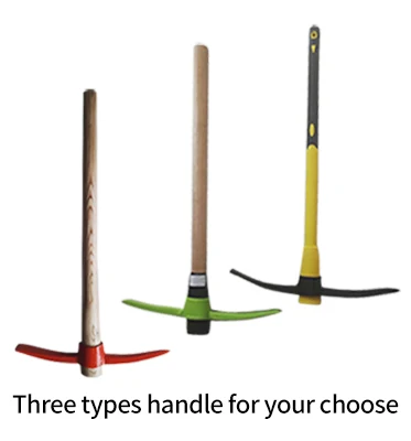 Heavy-Duty Stainless Steel Pickaxe with Reinforced Handle for Rock Breaking and Excavation in Mining Operations