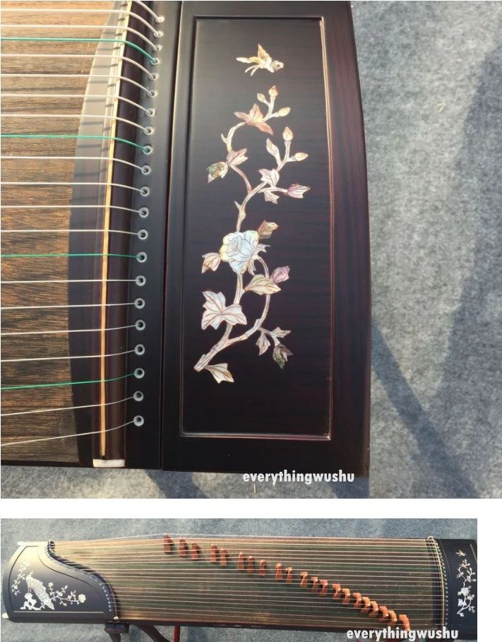 Traditional Shell Engraved Guzheng Chinese Yangzhou Guzheng 21 Strings
