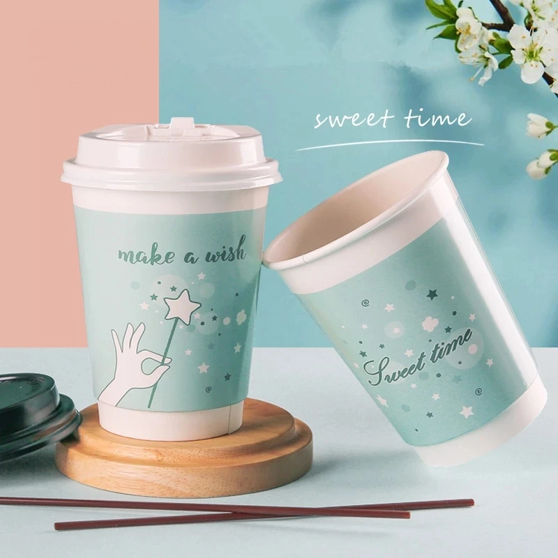6.5oz Cup And Lid Bio Degradable Paper Cups