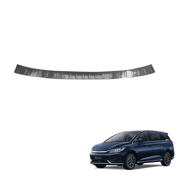 Auto Outer Rear Trunk Guard for BYD M6 Accessories EMax7 ABS Carbon Fiber Pattern Tailgate Guard Plate Exterior Accessories
