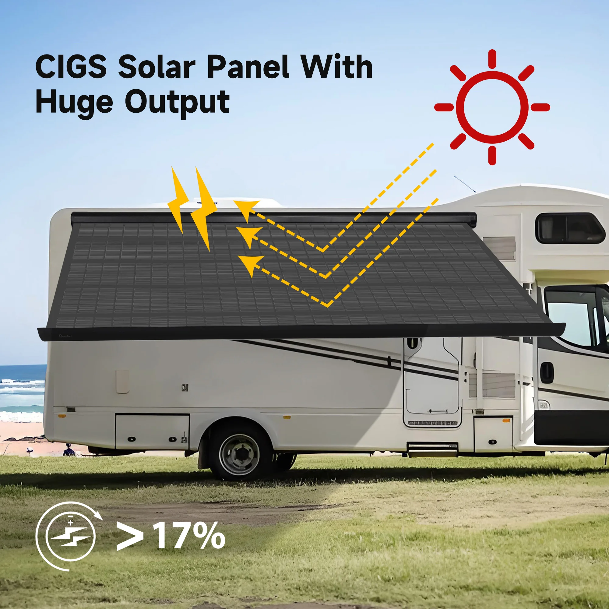 Awnlux - Tenda Da Sole In Vinile Di Ricambio Per Camper, Grigio, 4 M, Con Accessori Di Montaggio - 5