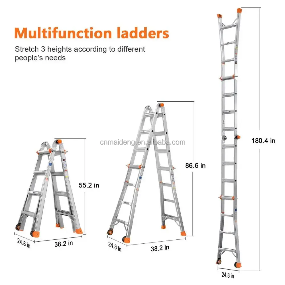 Layer Ladder Three Layers Extension Aluminium Step Ladder With 3 X 8 Rungs Maximum ...