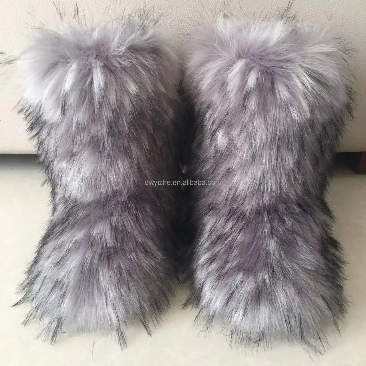 2023 Hot Selling Ladies Imitation Raccoon Fur Boots Factory Wholesale ...