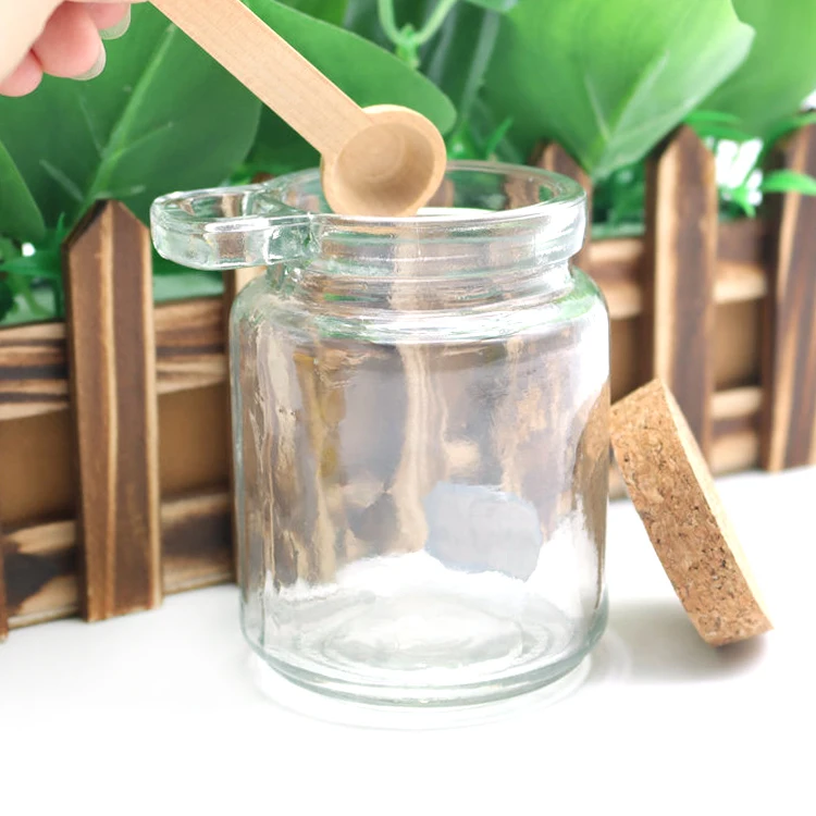 wholesale 250ml 8oz glass spice jar with spoon and lid factory and  manufacturers