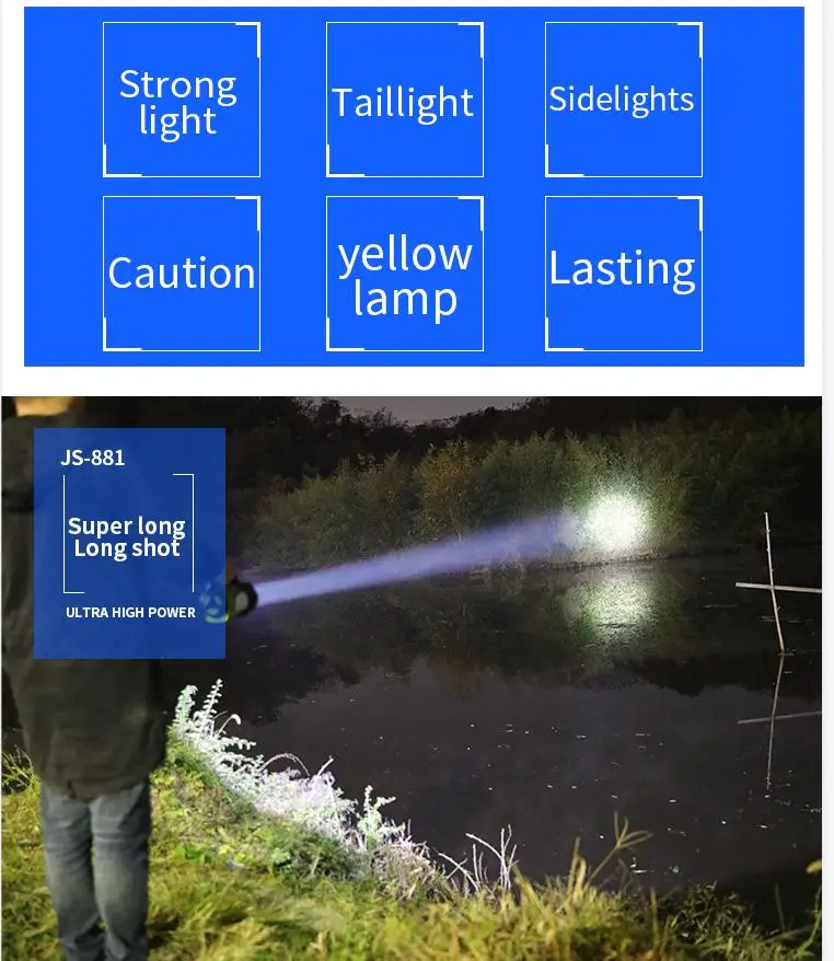 Portable Power Bank 1000lumen Outdoor Worklight Spotlight Flashlight Handheld Led 4400mah