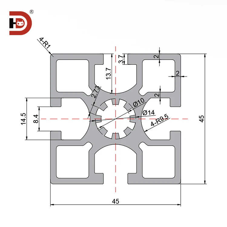 product industrial extruded aluminum profiles 4545 assembly line workbench 4545 aluminum alloy profile accessories-3