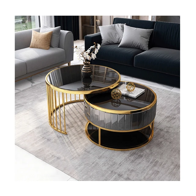 Round Coffee Table Italian-style Personalized Stainless Steel Living Room Furniture Coffee Tea Table Modern Furniture