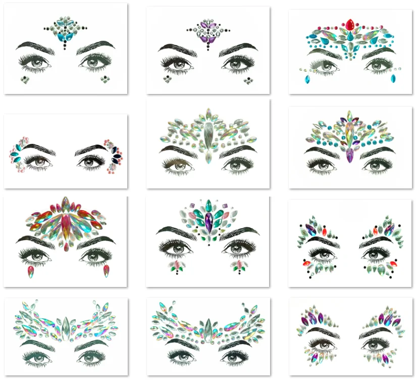 Rhinestone Body Jewelry Sticker Breast Jewels Tattoo Crystal Chest