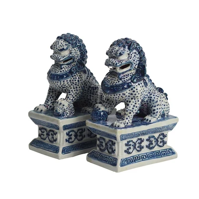 Eastern Tide Walking Lion Statues Foo Dogs Pair Of Guardian Lions