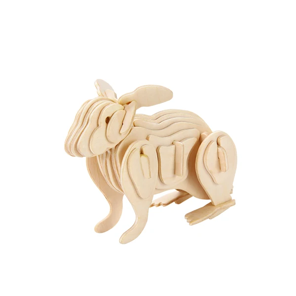 3d Rabbit Wooden Handmade Puzzle Diy 