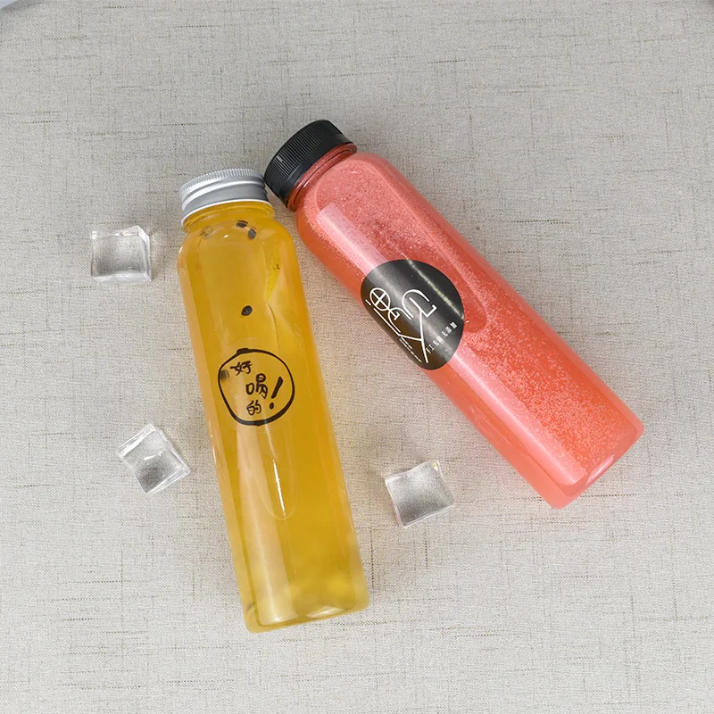 24 Oz Juice Drink Containers Plastic Boba Tea Milk Bottles With Caps ...