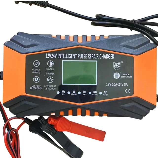 12V 6A cheaper price LCD Display automatic car battery charger  agm efb lead acid battery charger with UK AU US EU plug