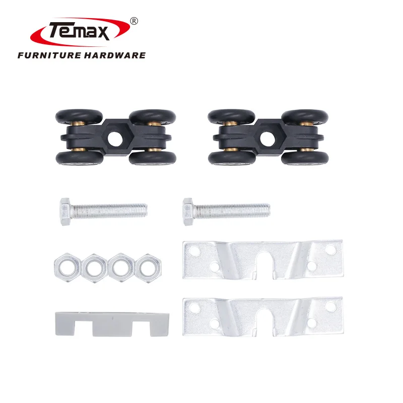TEMAX TM327A Furniture Sliding Door Roller 4 Wheel Wardrobe Hanging Door Roller System