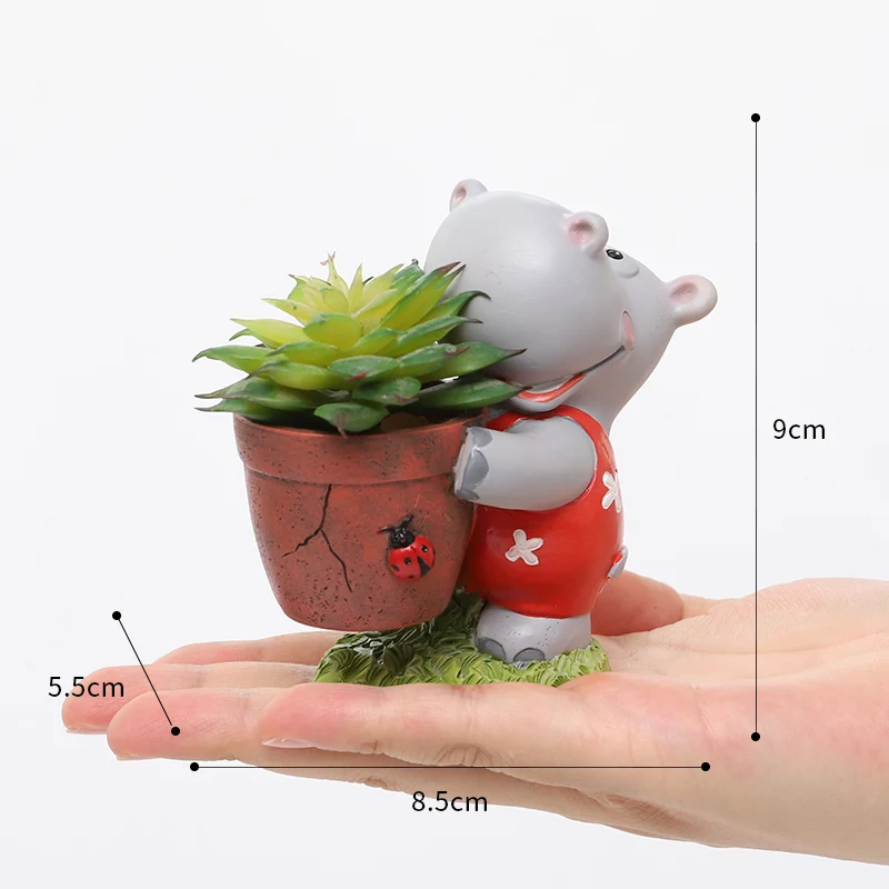 
Roogo каучуковый гиппопотамус в форме цветочных Горшков 