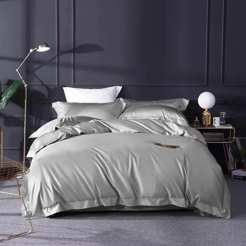 Luxury Bedding Set Cotton Duvet Cover Set 300tc Sateen Bed Sheet Covet Set 100% Cotton Bedsheet