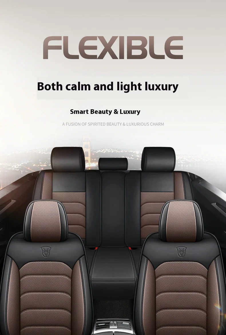 Napapi Fully Surrounded Leather Car Seat Cover Easy-Care Front Cushion for General Motors Four Seasons Modern Durable City Polo 3