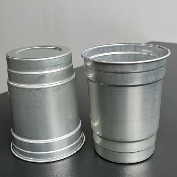 Large Capacity 16 Oz 500Ml 100% Recyclable Anodised Aluminum Silver Color Aluminum Nundisposable Cups