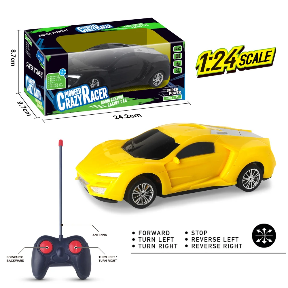 1/24 Scale Vehiculo De Control Remoto 27mhz High Speed Rc Car 4wd Lyken