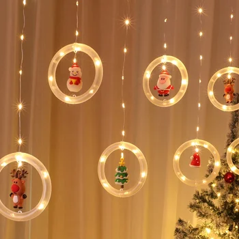 A207 IP44 Battery Operated LED Ice Strip Light 10-String Christmas Ring Decorative Lights Ready Stock for Best Room Layout