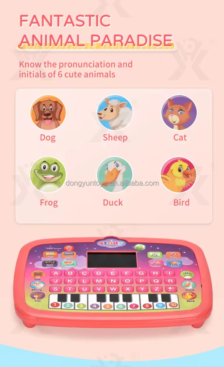 Kids Learning Machine Tablet Baby Educational Laptop Toys Musical Led ...