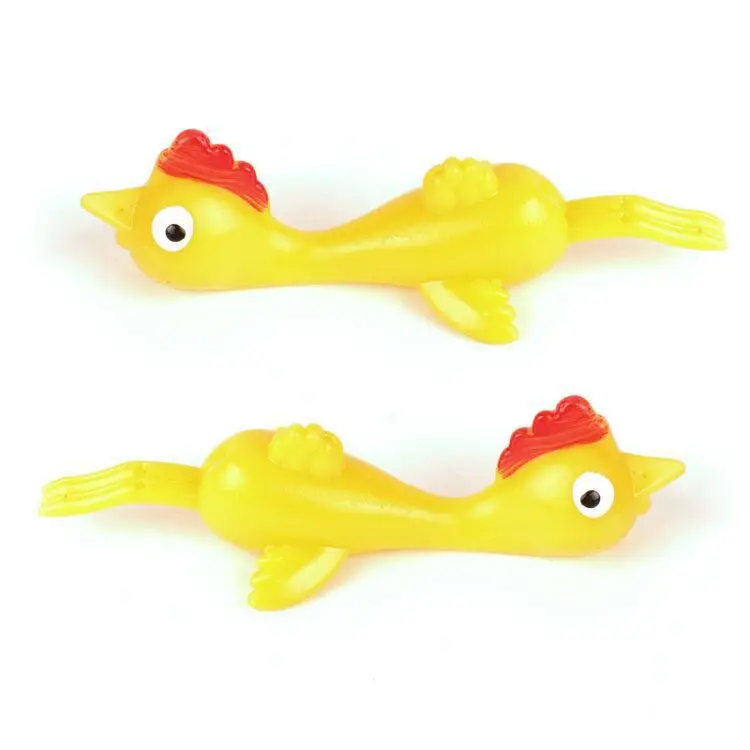 TPR Soft Material Catapult Turkey Slingshot Chicken Squeezing Toys Sticky Flying Turkey Capsule Strange Toy