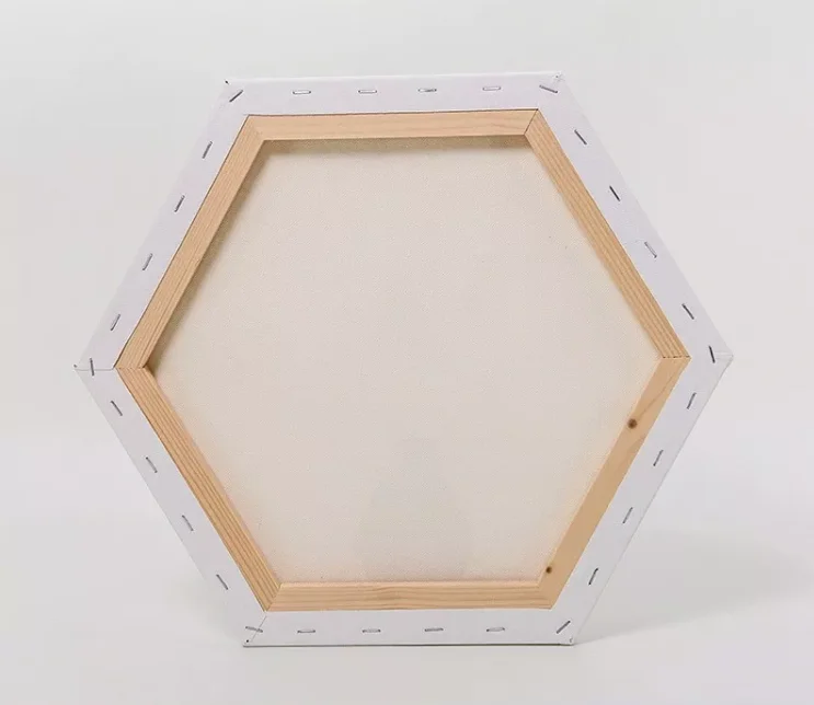2024 Art Supplies 380g 30cm Hexagon Stretched Canvas for