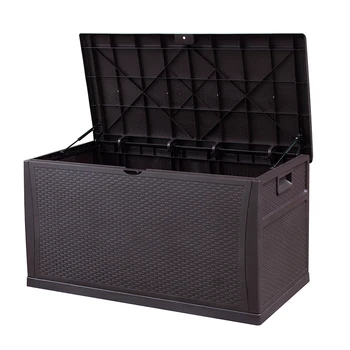 121 Gallon Large Capacity Storage Box Resin Large Deck Box for Patio Cushion Storage Weather-resistant and UV Protected