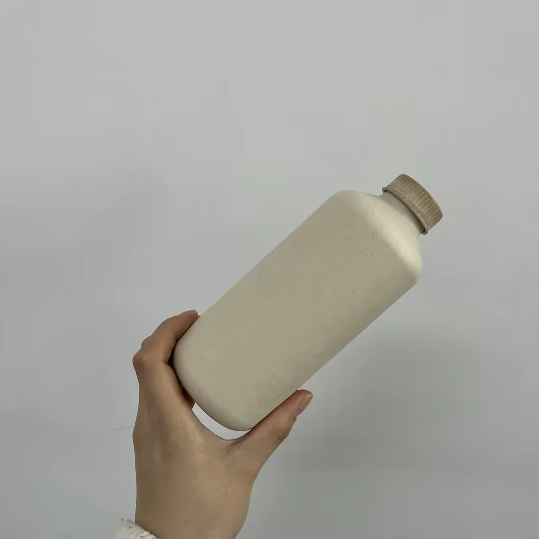 Customized Disposable Sugarcane Bagasse Pulp Compostable Biodegradable Bottle Cosmetic with Lid