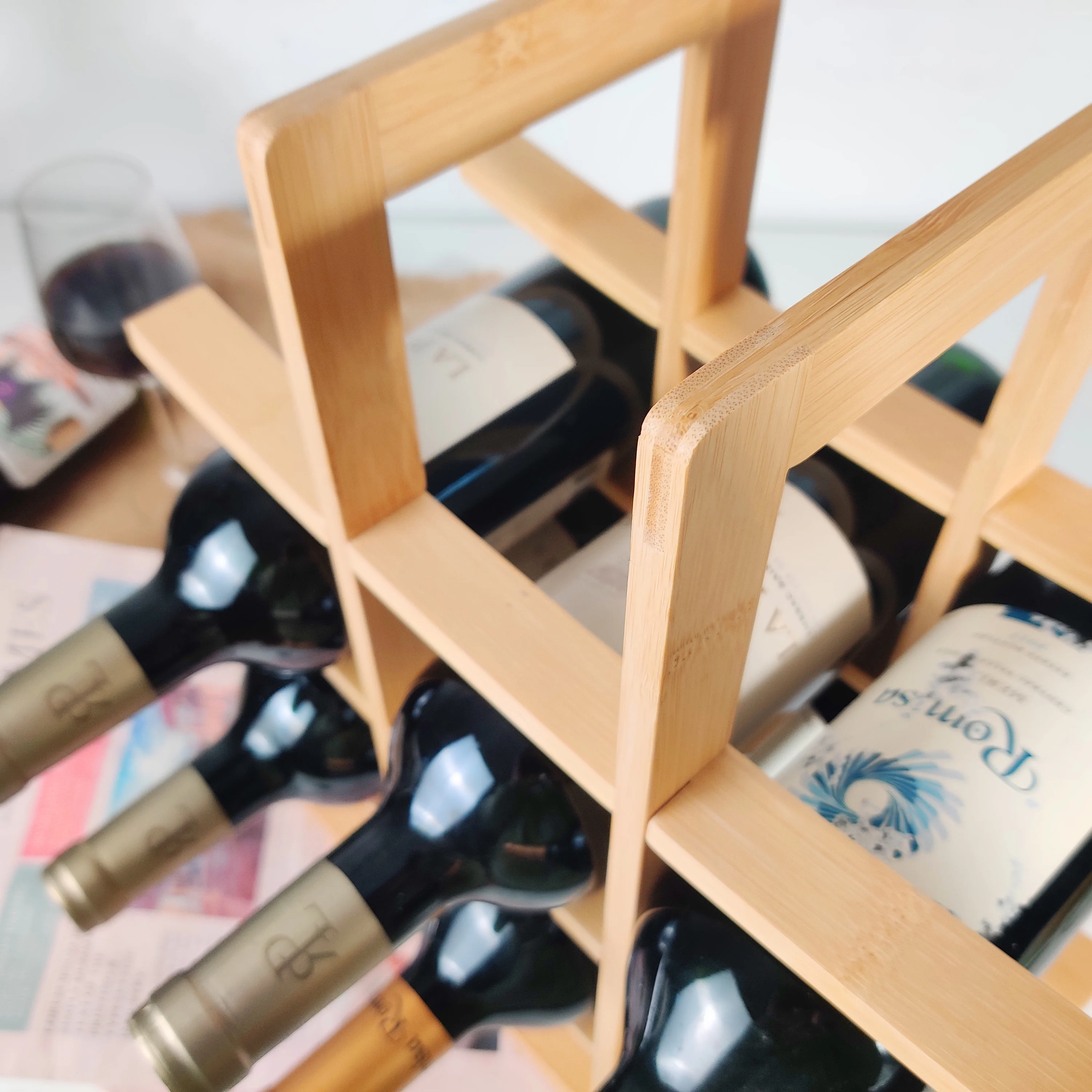 Hot Sells Wooden Wine Display Rack Wine Holder Bamboo Bottle Wine Racks Buy Wine Bottle Holder