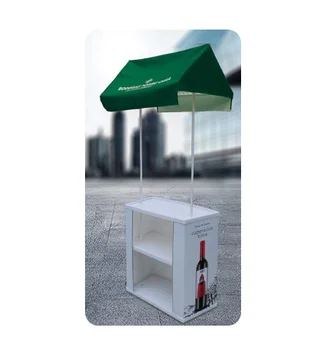 Customized Metallic Display Stand for Supermarket Exhibition Booth Sunshade Eating/Drinking Table Floor Promotion Shelves