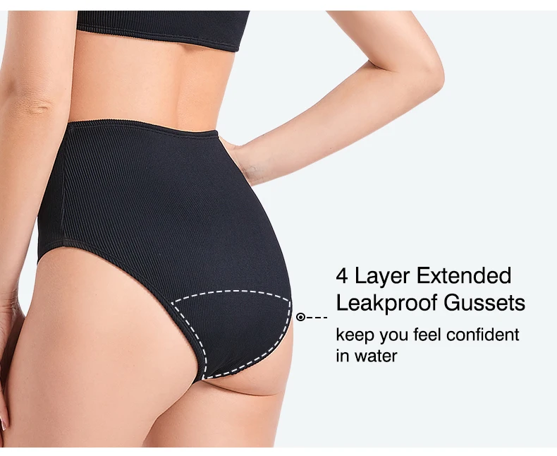 Teen Period Swimwear Racerback Period Swimsuit Menstruation Swimwear