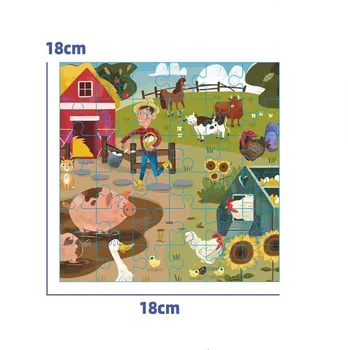 Exercise the baby's cogitive ability and improve the baby's intelligence 36 pieces farm jigsaw puzzle