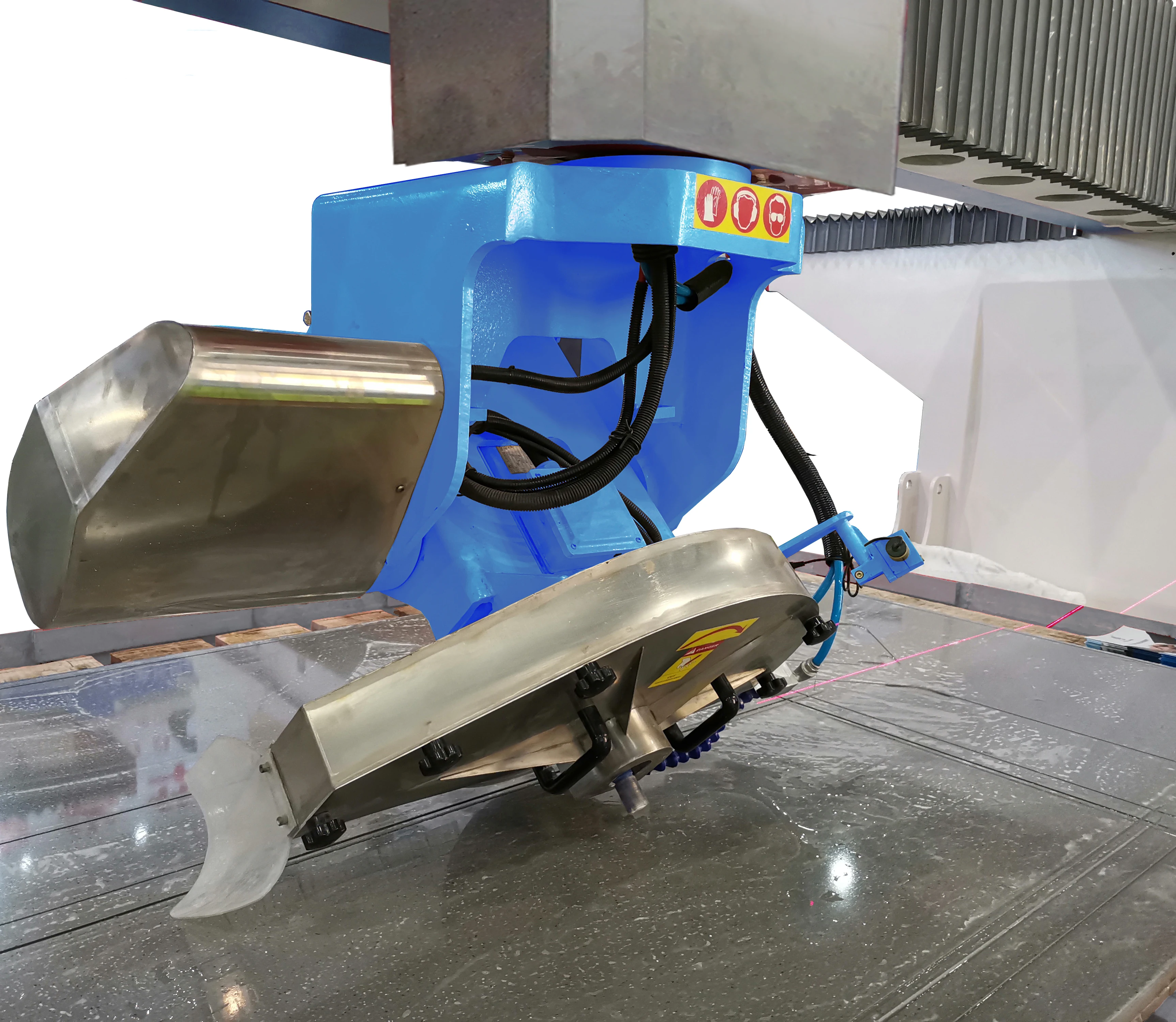 HUALONG CNC Stone Machinery 5 Axis Italian Software 825 Bridge Saw Counter Table Top Stone Cutting Machine Marble Tile Cutter