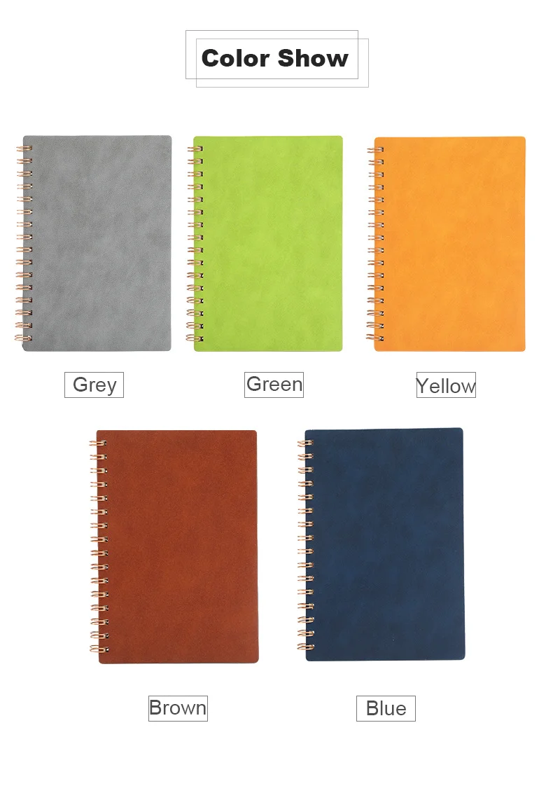 Custom Imitation Leather Coil Paper Vintage Notebook A4 A5 Spiral