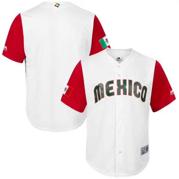 Wholesale Men's Mexico Baseball White 2017 World Baseball Classic Team  Jersey stitched S-5XL From m.