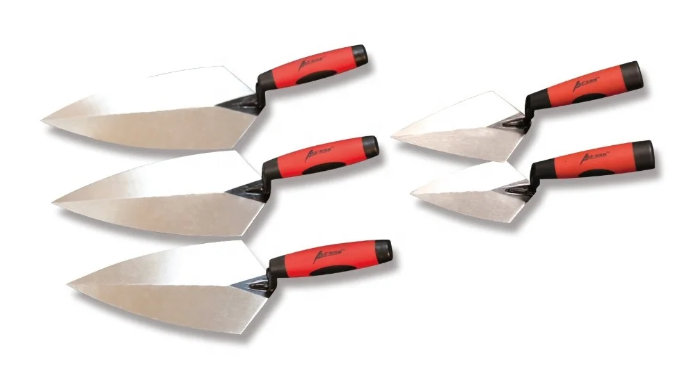 US Standard Masonry Tool Pointed Brick Rubber Handle Bricklaying Trowel