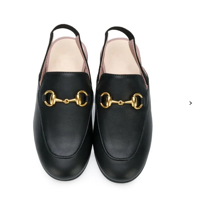 Детские дизайнерские туфли из натуральной кожи, Модные слипоны, черные тапочки-лоферы