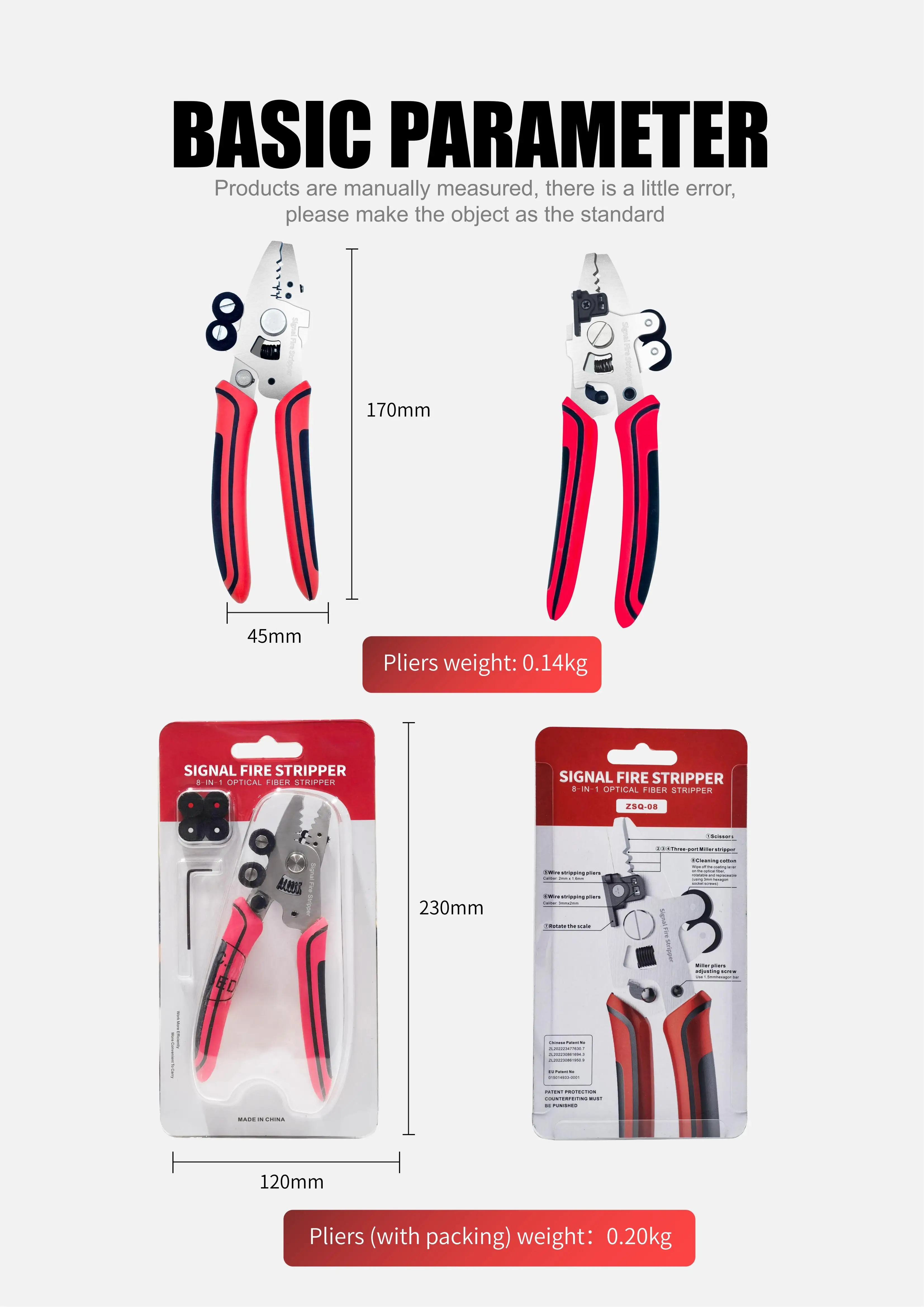 9 in 1 ZSQ-09 Optical Fiber Strippers - Reliable & Versatile