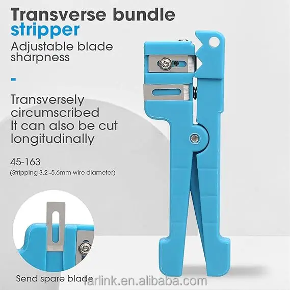 Fiber Optic & Coaxial Cable Stripper Tool Set - Adjustable 45-163 + 45-162 Cable Cutter Kit