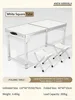 White-Square table legs-2 Foldable stools
