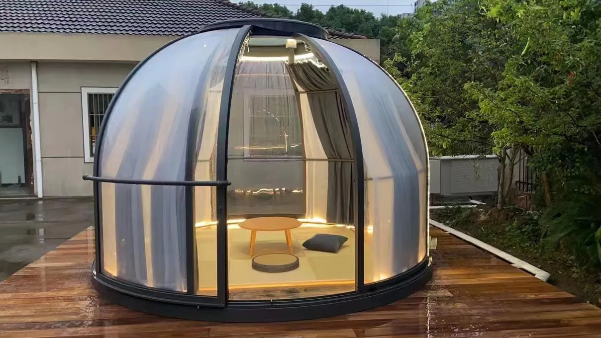Ventilation Design Pc Dome Glamping Tent Luxury With Exhaust Fan And ...