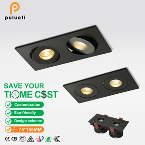 Double Spot Light Recessed square LED Spotlight with Adjustable Angle and 24° Beam Angle Lights for Home,spot Light,spotlights